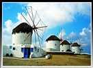 The iconic Windmills in Mykonos Town - Chora - ( October 2009 ). Impressions of Greece, from us to you! Enjoy!:)